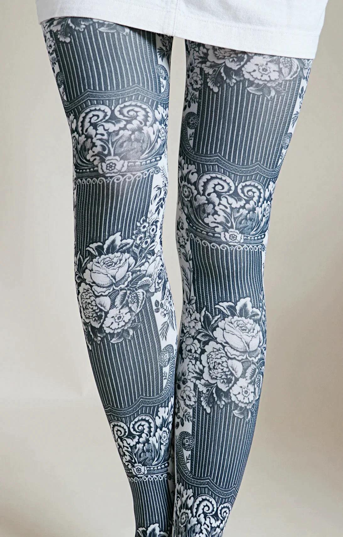 LaceUp | Floral Printed Lace Up Leggings - Legging Bay