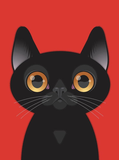 Black Cat | 5x7 Print - Kitschy Delish - The Sock Monster