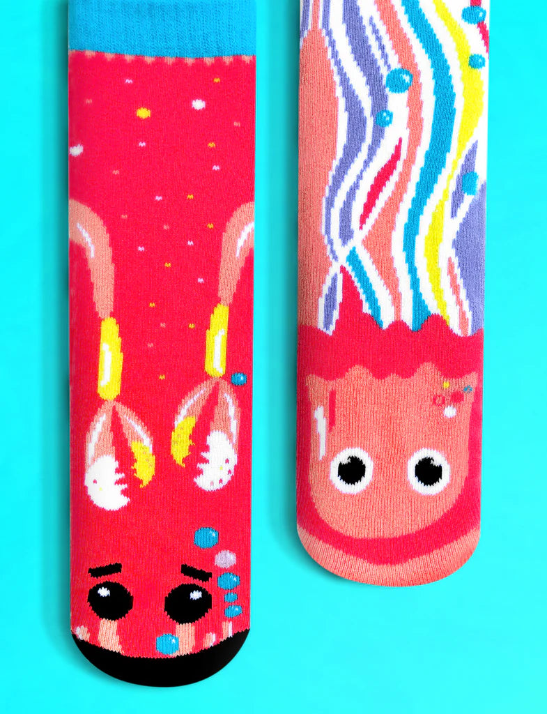 Crab & Jellyfish | Kids Socks | Mismatched Cute Crazy Fun Socks