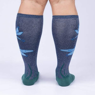 Dragonfly, All Gender Stretch-It™ Wide Calf Knee-high - Sock It To Me - The Sock Monster