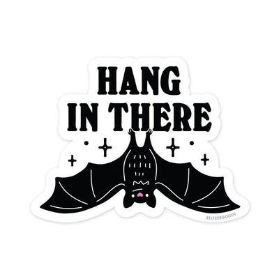 Hang in There Bat Sticker - Seltzer - The Sock Monster