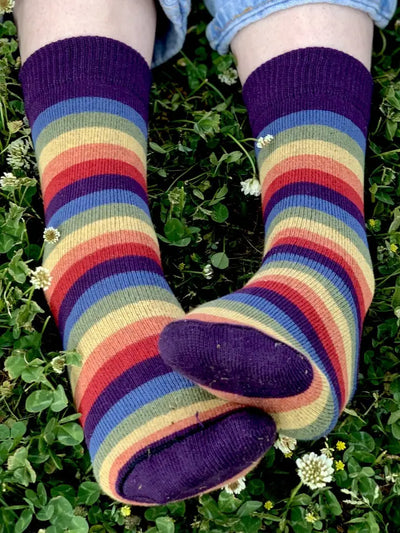 Iris | Rainbow Striped Crew Sock