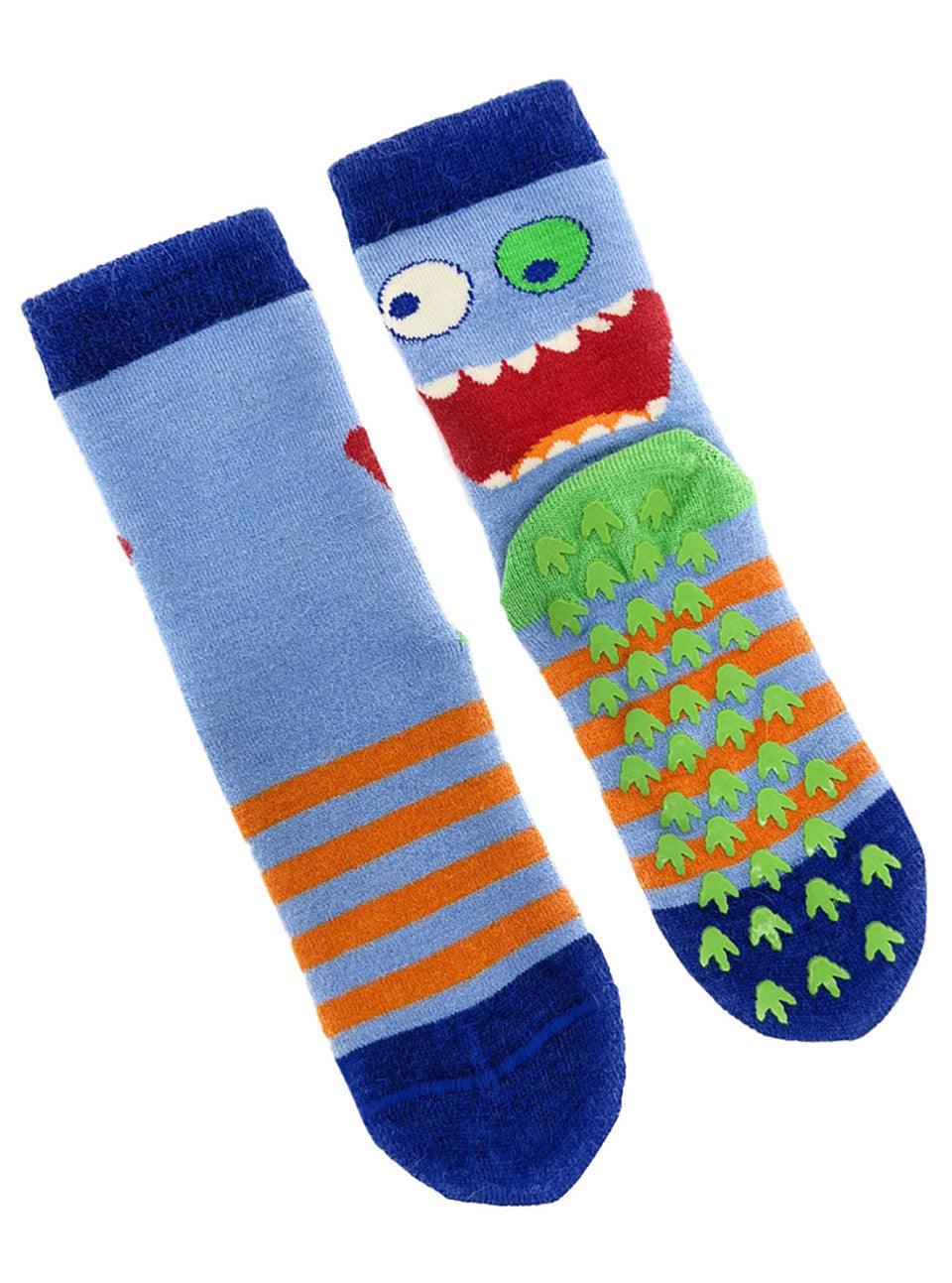 Baby, Toddler & Kid Monster Alpaca Socks Non-Skid, Size Toddler (2-5) | Warrior Alpaca Socks