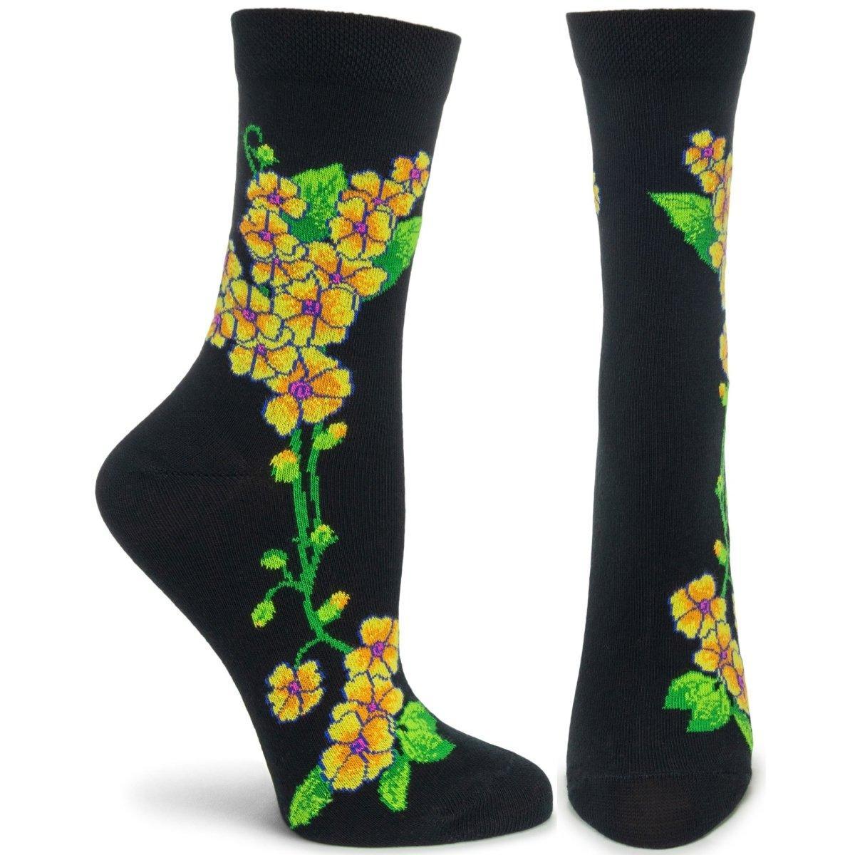 Marigold Floral Crew Socks