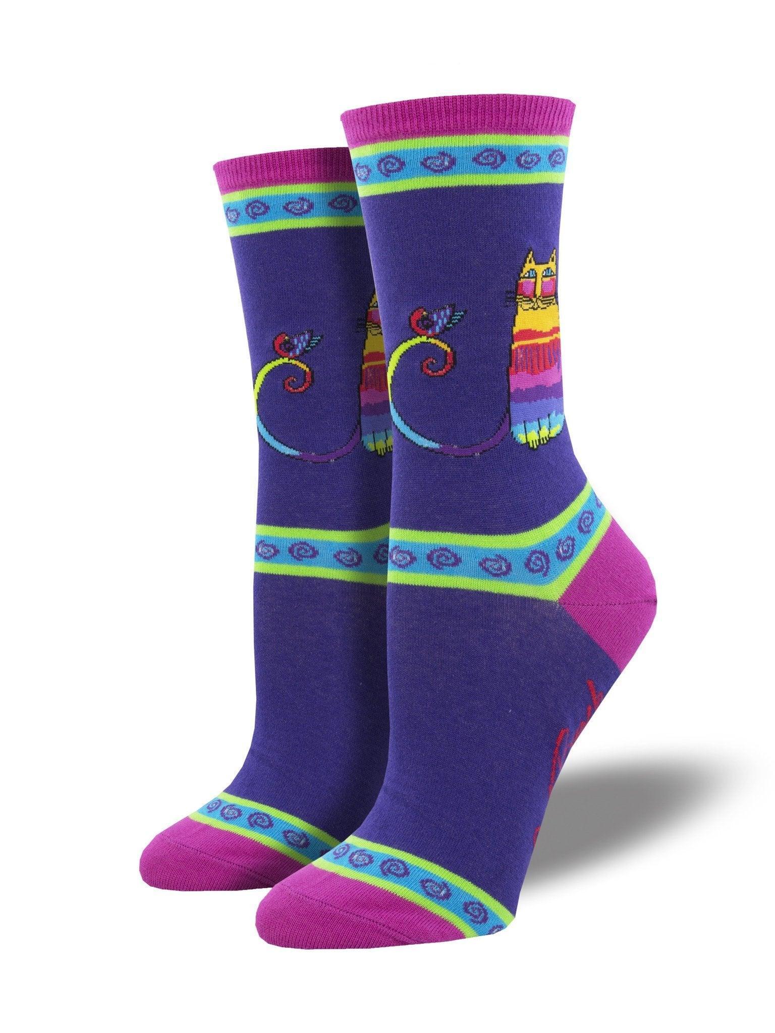 Rainbow Cat By Laurel Burch, Women's Crew – The Sock Monster