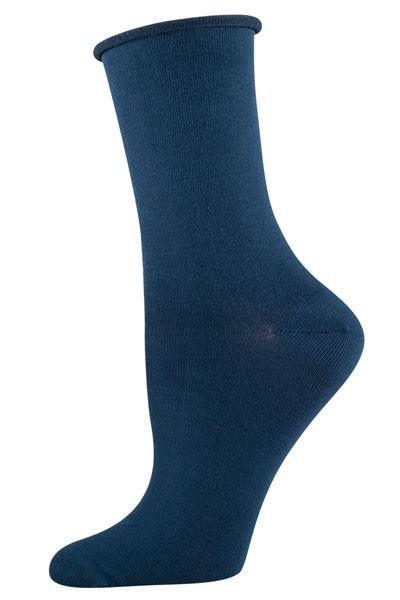 Solid, Bamboo Roll Top, Women's Crew - Socksmith - The Sock Monster