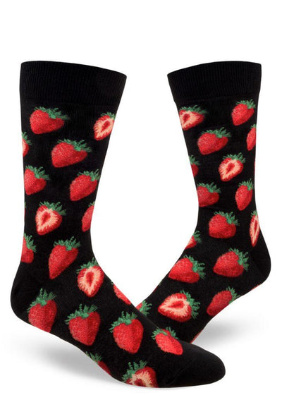 Sweet Strawberries, Mens Crew - ModSock - The Sock Monster