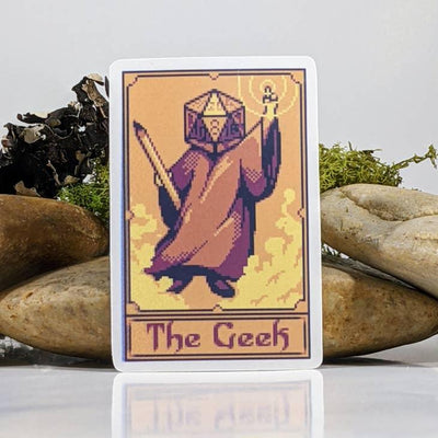 The Geek Polyhedral Dice Tarot Card | Vinyl Sticker - Mimic Gaming Co - The Sock Monster