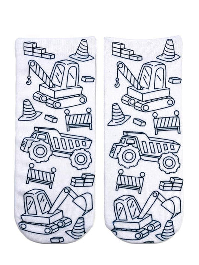 Tractor Zone Coloring Socks - Living Royal - The Sock Monster