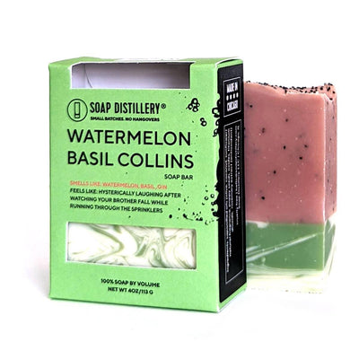 Watermelon Basil Collins Soap Bar - Soap Distillery - The Sock Monster