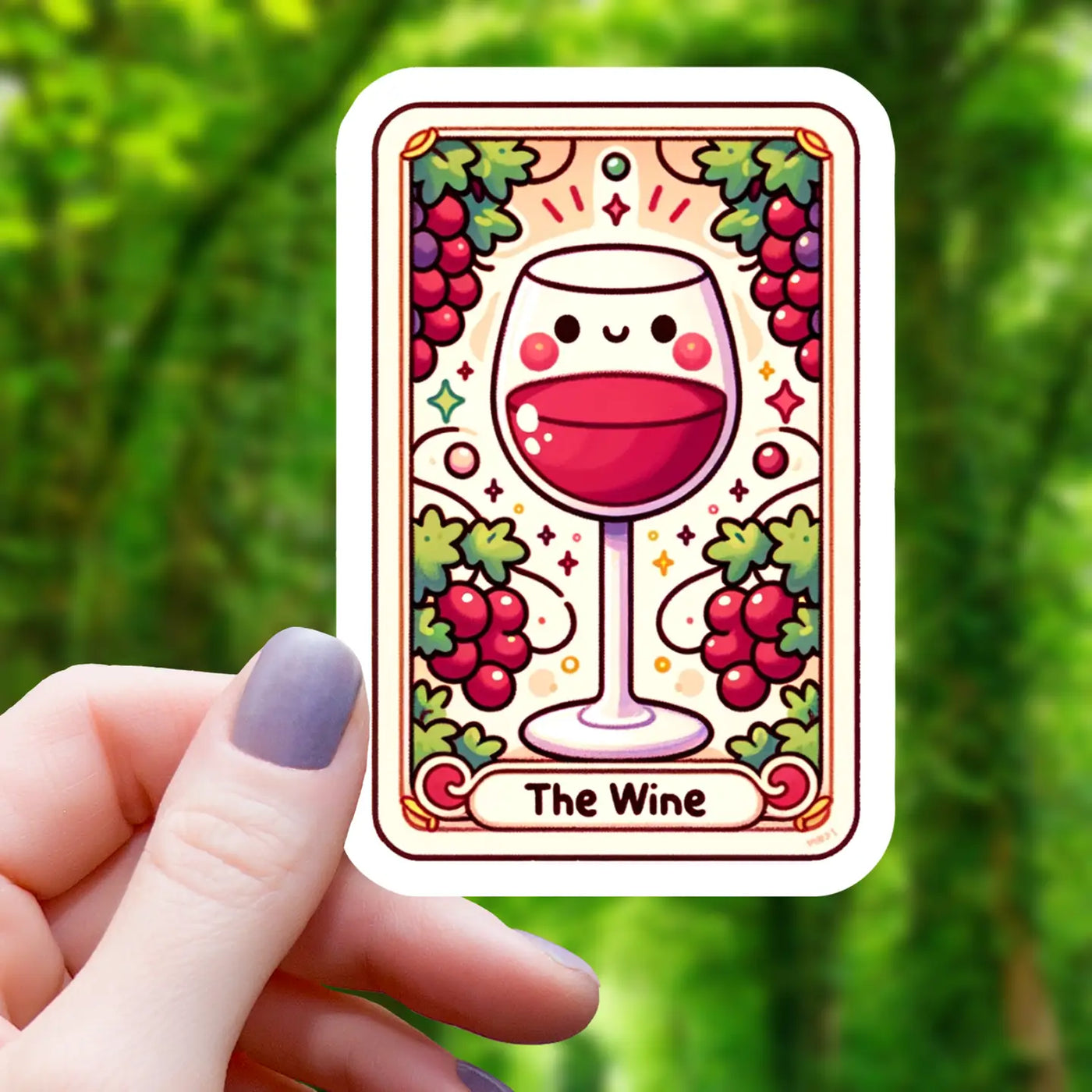 The Wine Tarot Card | Vinyl Sticker