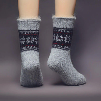 Winter Spirit, Non-Binding, Merino Wool ,Crew Socks - Siberia Spirit - The Sock Monster