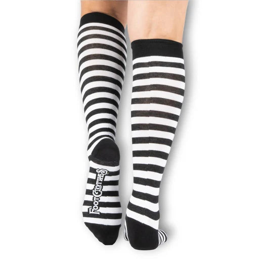 White and Black Stripes | Knee High Socks