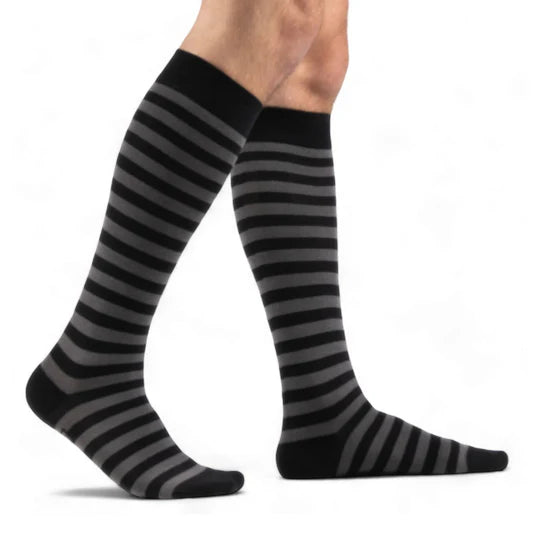 Smoke and Black Stripes | Knee High Socks