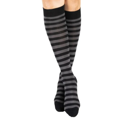 Smoke and Black Stripes | Knee High Socks