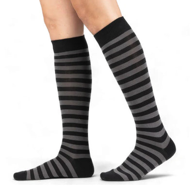 Smoke and Black Stripes | Knee High Socks