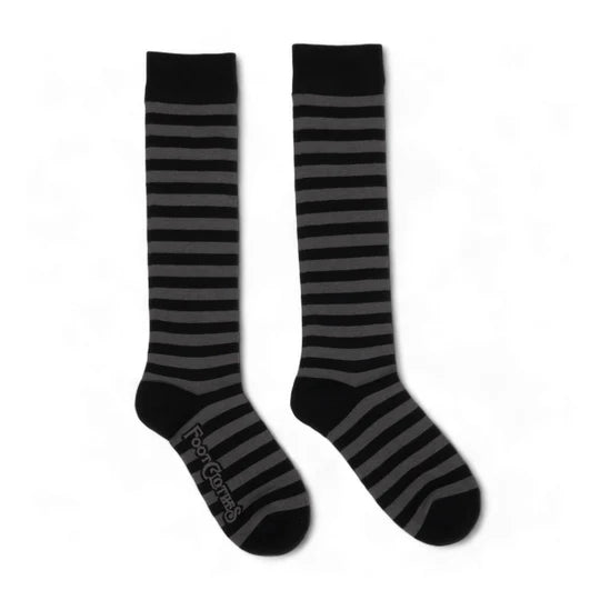 Smoke and Black Stripes | Knee High Socks