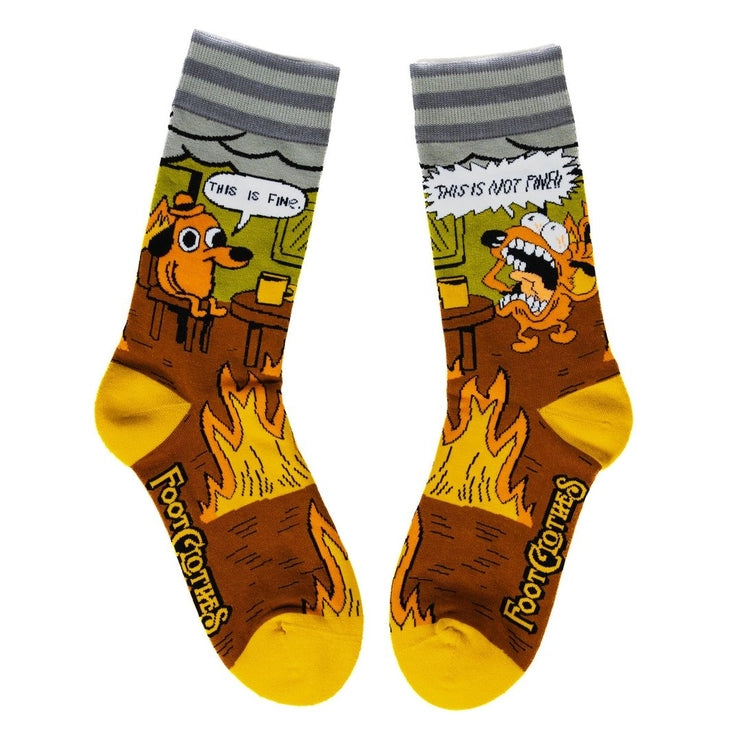 This Is Fine. Also, Not Fine. | Crew Socks