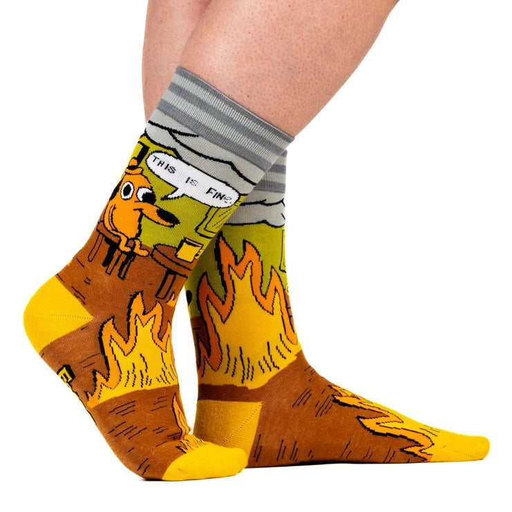 This Is Fine. Also, Not Fine. | Crew Socks