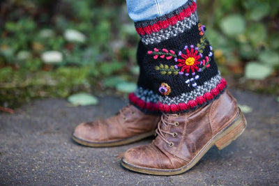 Abigail | Handmade in Nepal |  Wool Knit Boot Cuffs