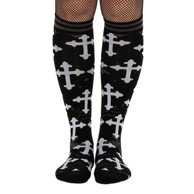 Gothic Crosses | Knee High Socks