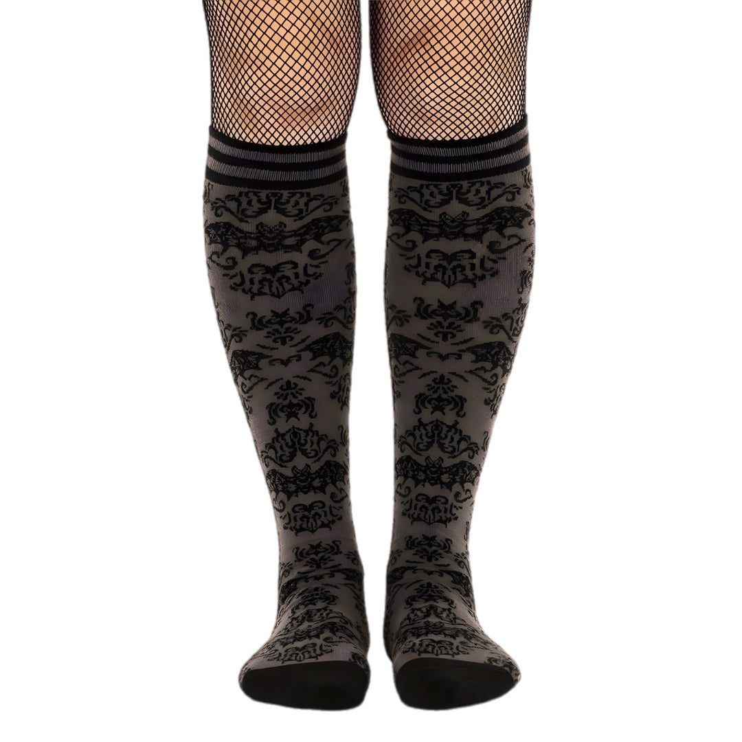 Bat Damask | Knee High Socks