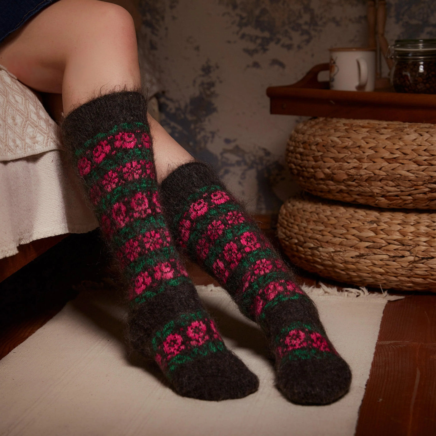 Bountiful Blossoms | Goat Wool  | Women's Knee-High