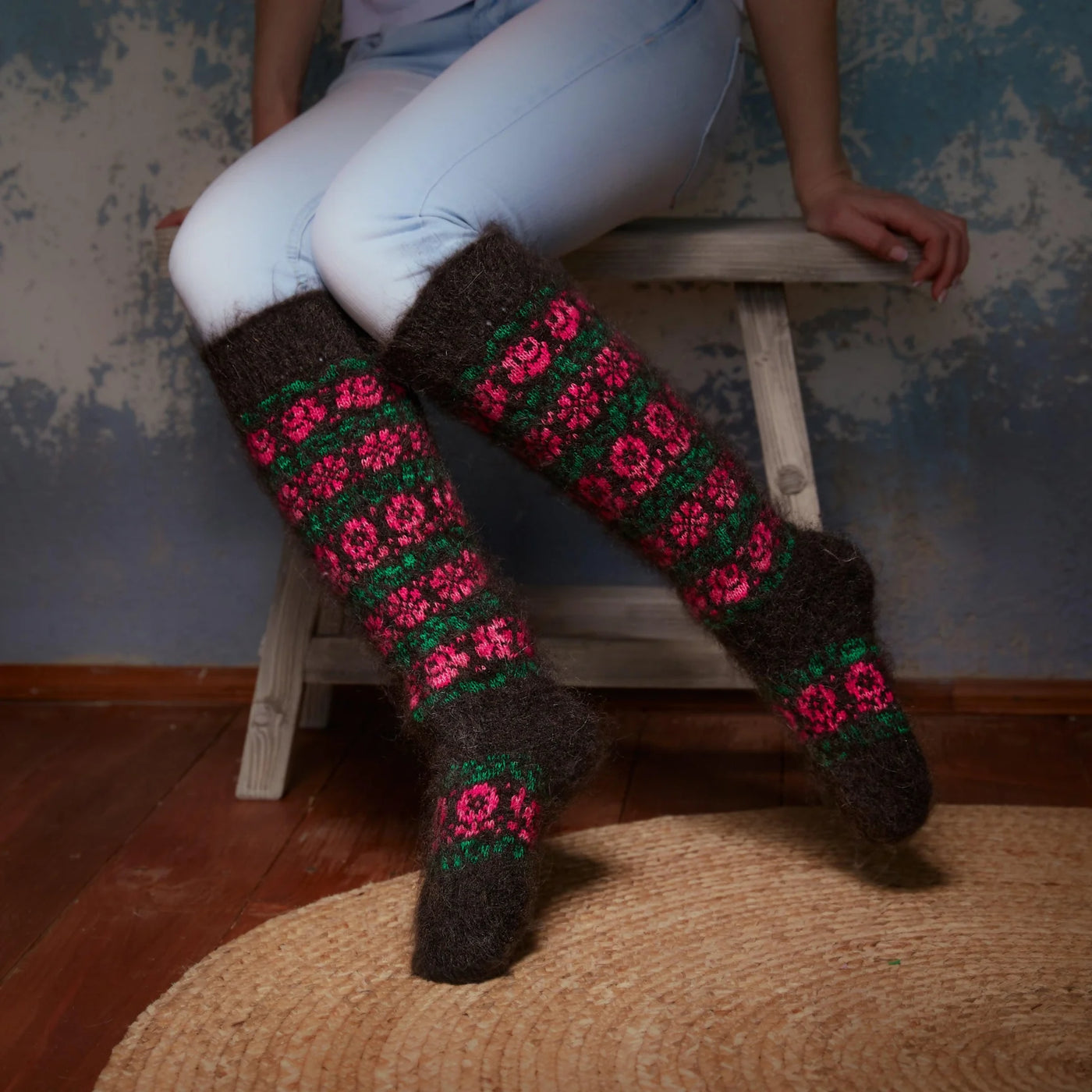 Bountiful Blossoms | Goat Wool  | Women's Knee-High