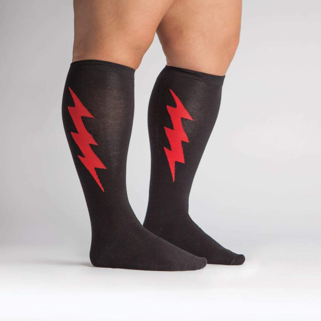 Super Hero! Red & Black | All Gender Stretch-It™ Wide Calf Knee-high