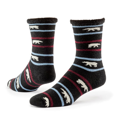 Polar Stripe | Organic Wool Snuggle Sock