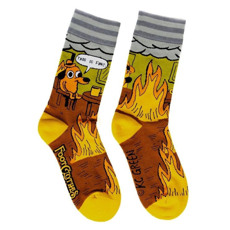 This Is Fine. Also, Not Fine. | Crew Socks