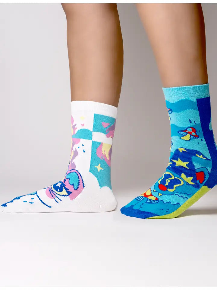 Abra and Catabra | Teen and Adult Socks | Mismatched Cute Crazy Fun Socks