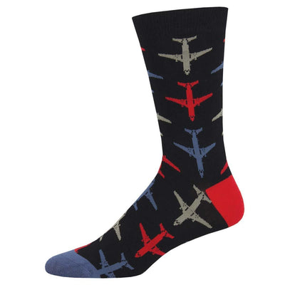 Airplanes, Bamboo, Men's Crew - Socksmith - The Sock Monster