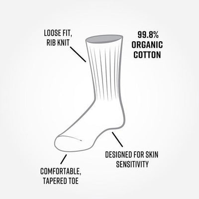 Allergy, 99.8% Organic Cotton, Crew - Maggie's Organics - The Sock Monster