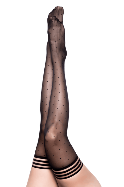 ALLY: 1940S POLKA DOT FLASHBACK THIGH HIGHS. PETITE TO PLUS SIZE - KIXIES - The Sock Monster