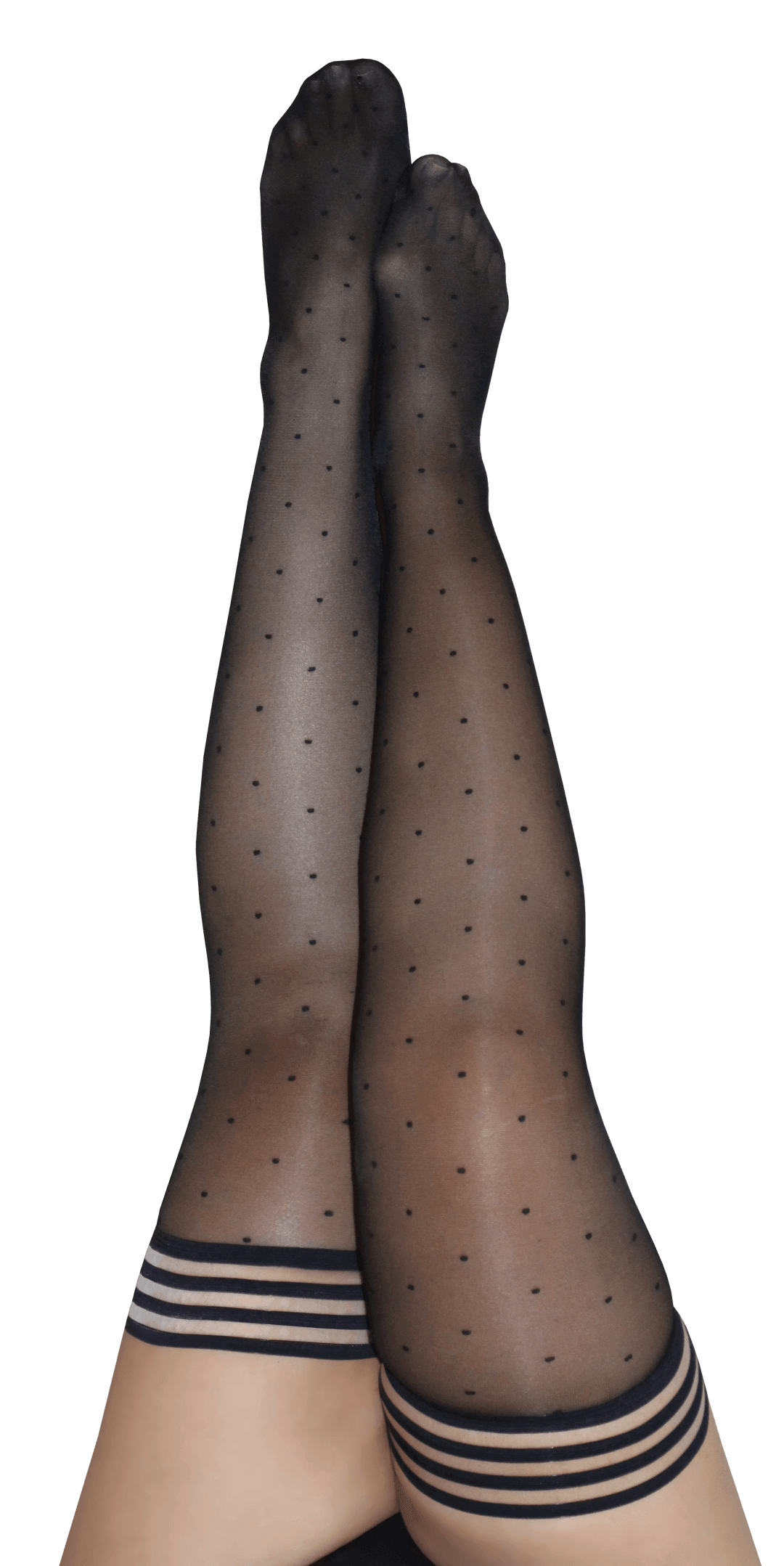 ALLY: 1940S POLKA DOT FLASHBACK THIGH HIGHS. PETITE TO PLUS SIZE - KIXIES - The Sock Monster