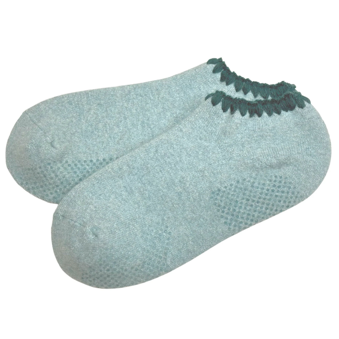 Handcrafted Slipper Socks | Silky Angora with Grips | Large