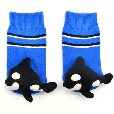 Baby Orca Boogie Toes, Rattle Socks - Liventi - The Sock Monster