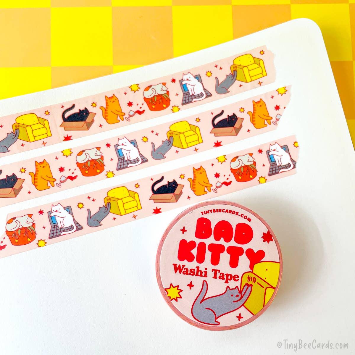 Bad Kitty Mischief | Washi Tape - Tiny Bee Cards - The Sock Monster