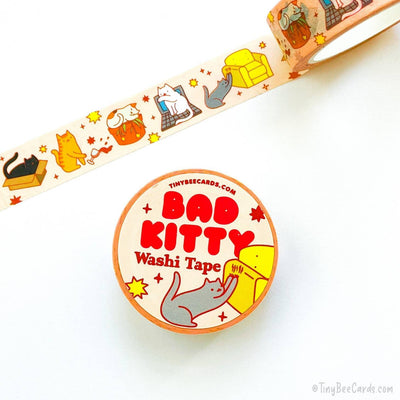 Bad Kitty Mischief | Washi Tape - Tiny Bee Cards - The Sock Monster