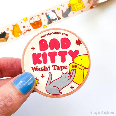 Bad Kitty Mischief | Washi Tape - Tiny Bee Cards - The Sock Monster