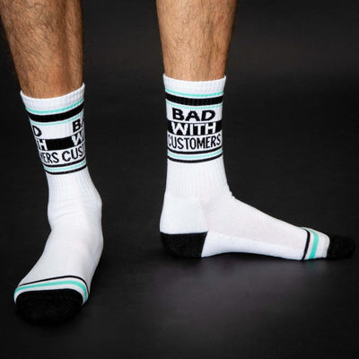 BAD WITH CUSTOMERS Gym Socks - Gumball Poodle - The Sock Monster