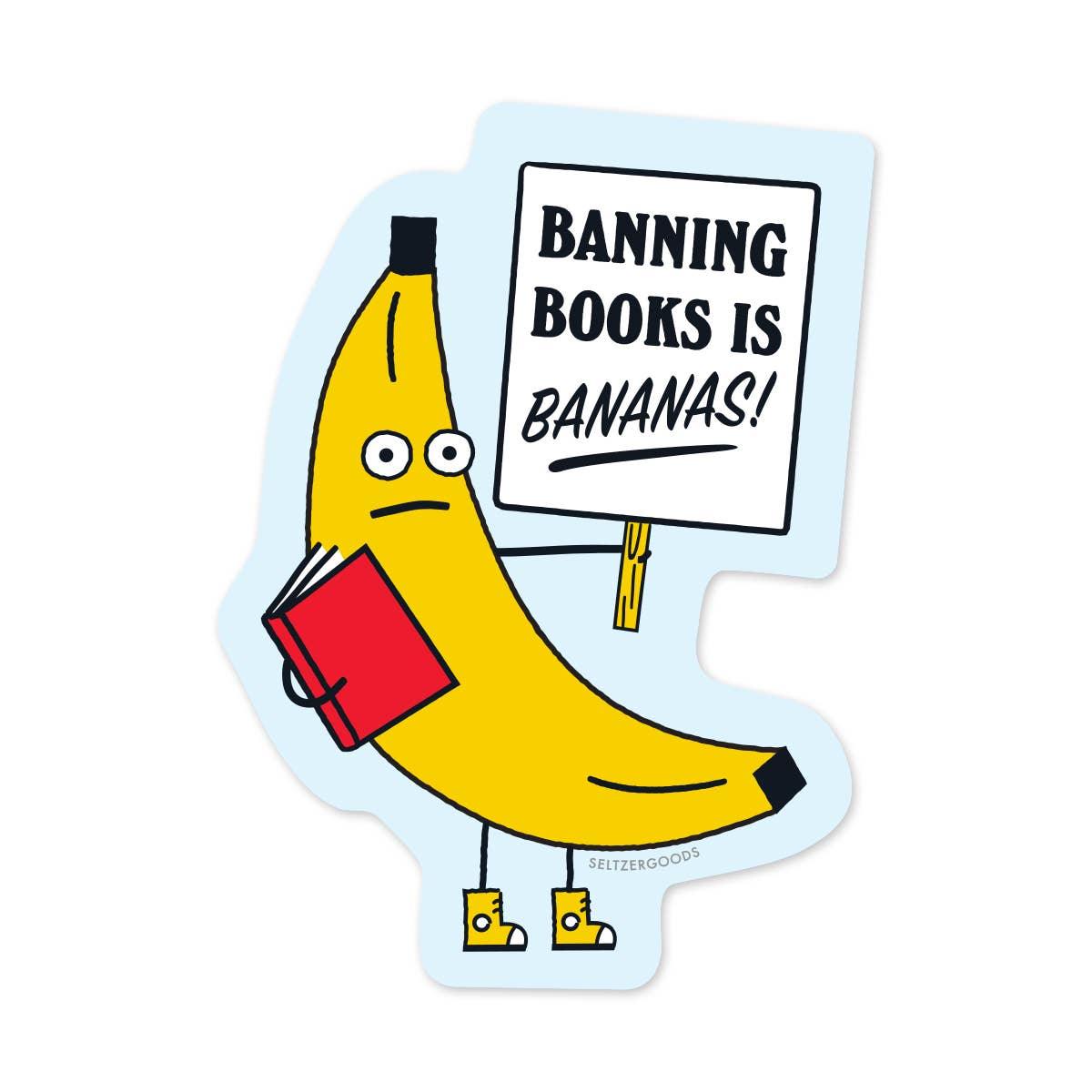 Banana Books Sticker - Seltzer - The Sock Monster