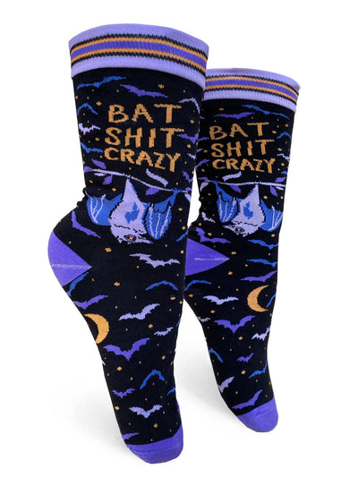 Bat Shit Crazy, Womens Crew - Groovy Things - The Sock Monster