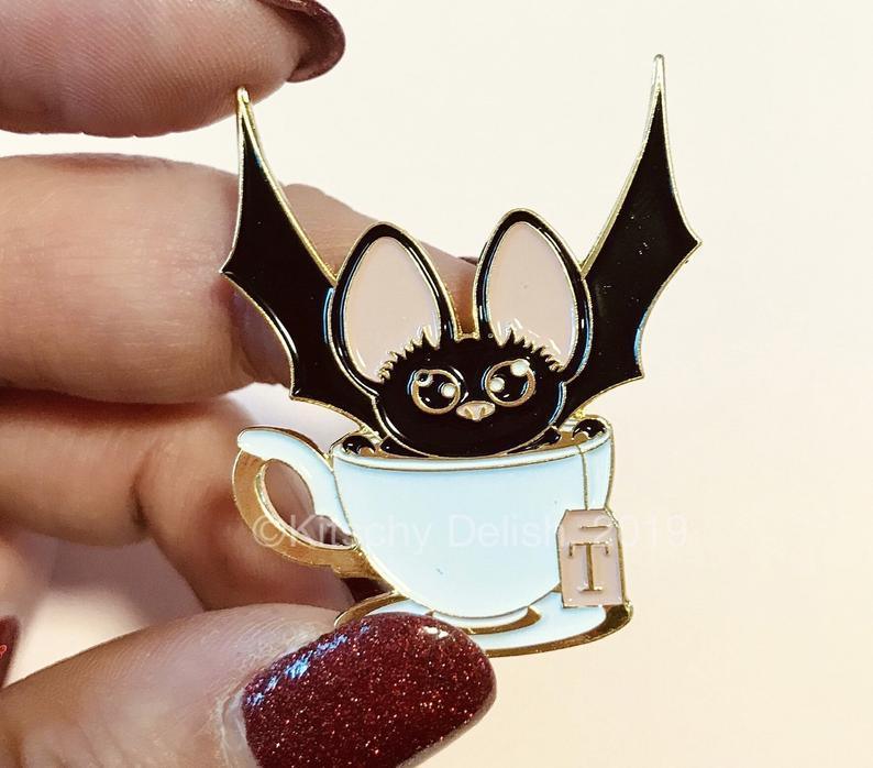 Bat Tea | Soft Enamel Pin - Kitschy Delish - The Sock Monster