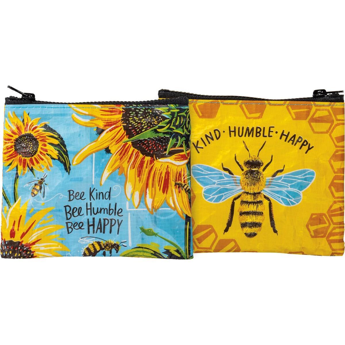 Bee Kind Bee Humble Bee Happy, Zipper Wallet - Primitives By Kathy - The Sock Monster