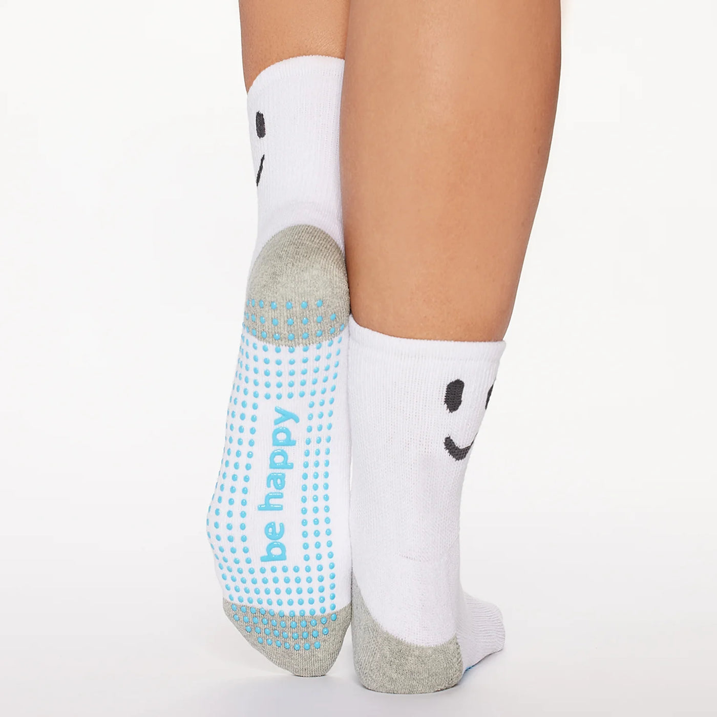 Be Happy Micro-Crew | Grip Socks | Small/Medium