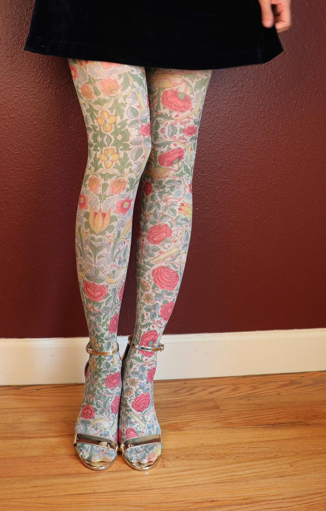 Bird and Rose by William Morris  Printed Tights – The Sock Monster