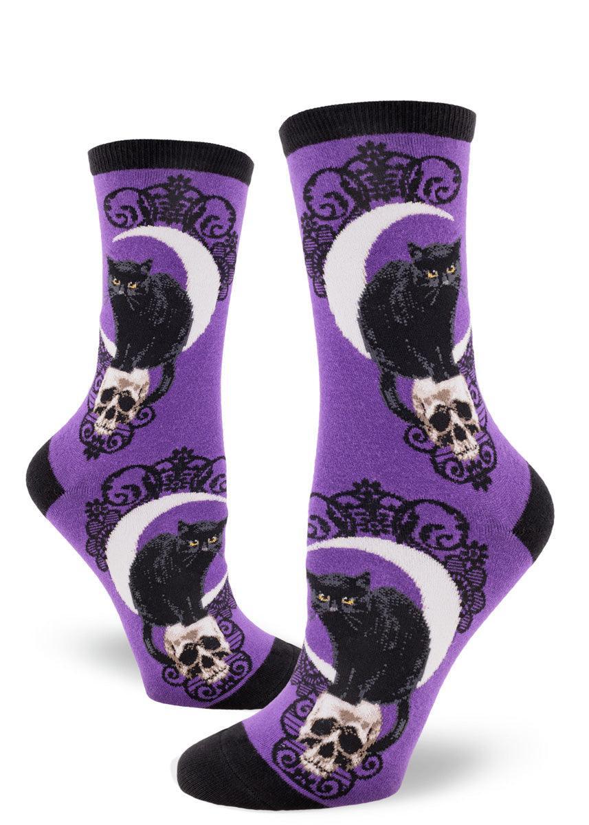 Black Cat Moon, Women's Crew - ModSock - The Sock Monster