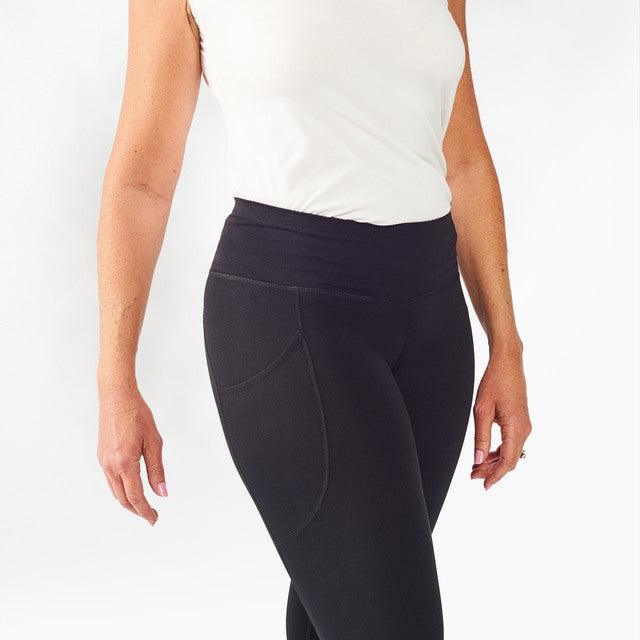 Blackout Leggings with Pockets, 90% Organic Cotton, Ankle Length - Maggie's Organics - The Sock Monster